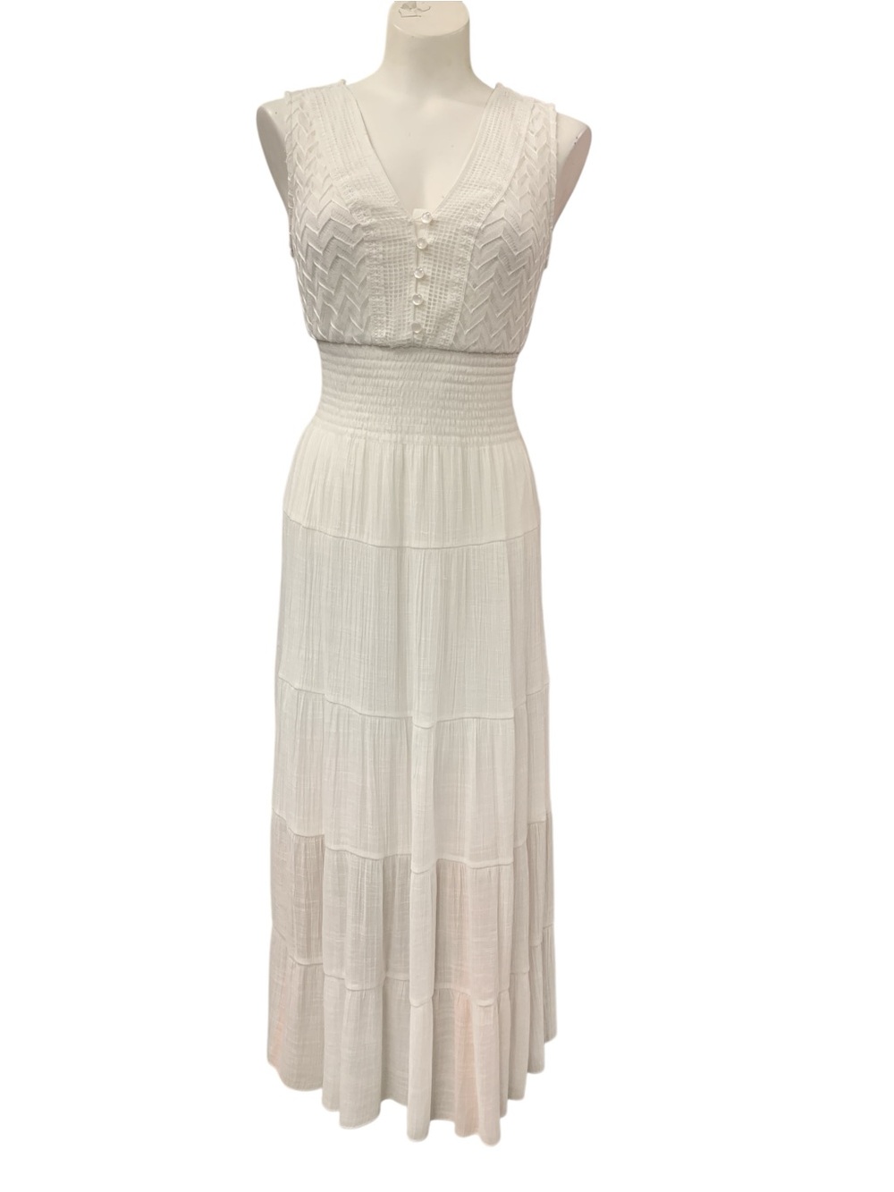 C&C California White Textured Knit Maxi Dress Size Xl